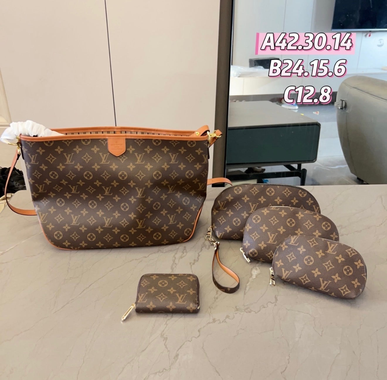 LV Inspired Bag Set